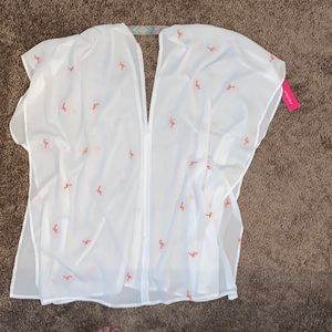 Flamingo bathing suit cover up